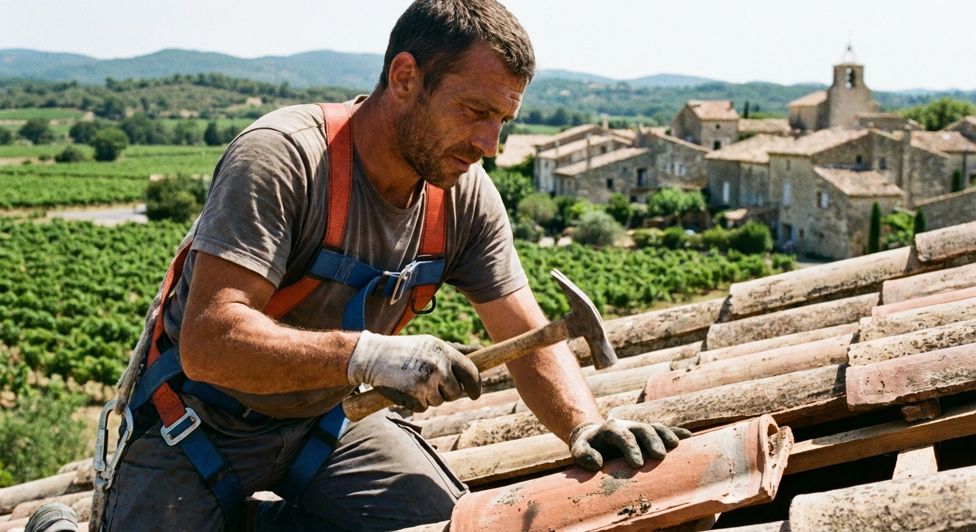 couvreur sur chantier cagnes sur mer
